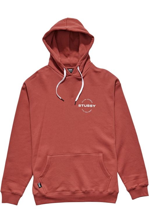 Stussy Mens City Circle Hoodie Red - WYBNR3617